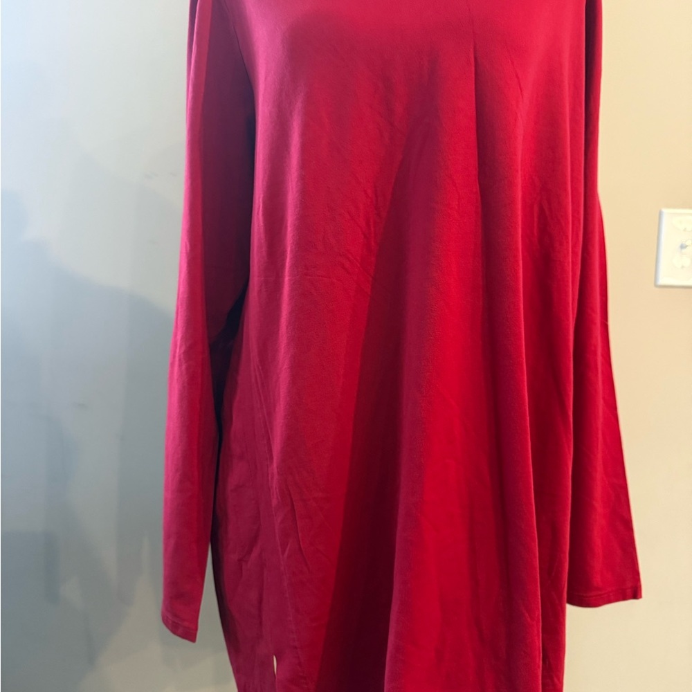 J. Jill Vibrant Red Luxe Supima Forward-seam Tunic